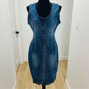 VENUS Denim Zip-Front Dress